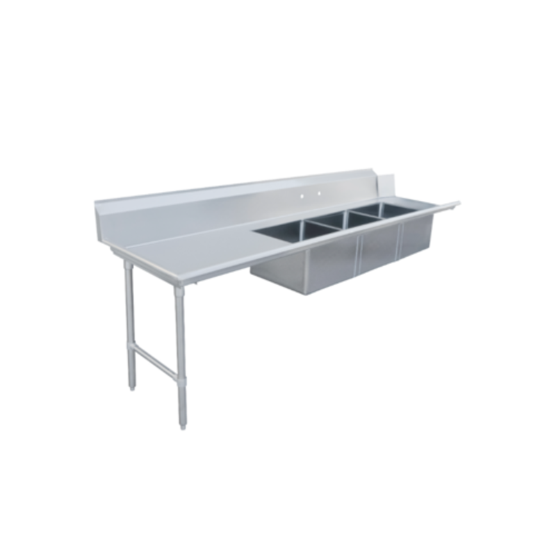 Commercial Soiled Dish Table Featuring A Left Sink For Efficient Dishwashing In Busy Kitchens