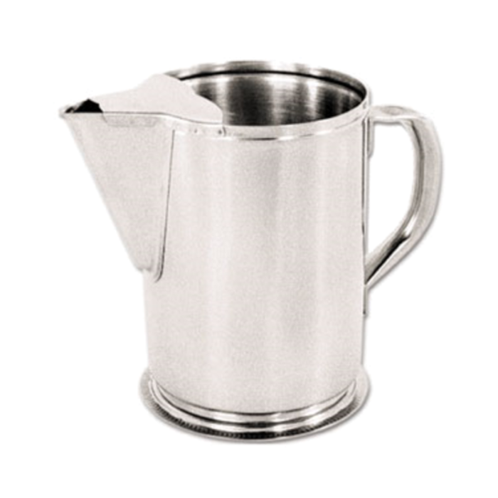 Alt Tag: 64 oz stainless steel water pitcher with handle and pouring spout, Holloware PSS-64GB polished metal serving pitcher