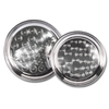 Round Stainless Steel Catering Tray Set Featuring Elegant Swirl Pattern For Food Presentation