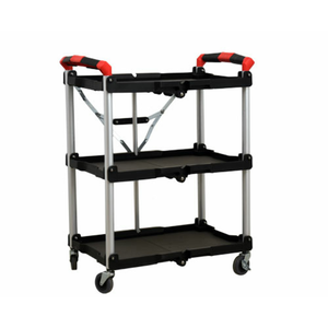 Omcan 47108 23.6" x 17" Black Folding Utility Cart 220.5 lbs