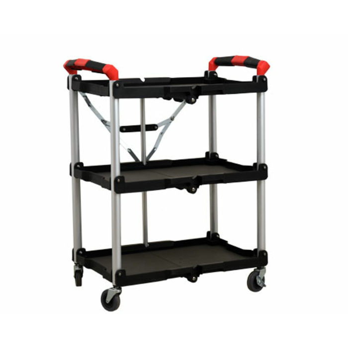 Omcan 47108 23.6" x 17" Black Folding Utility Cart 220.5 lbs