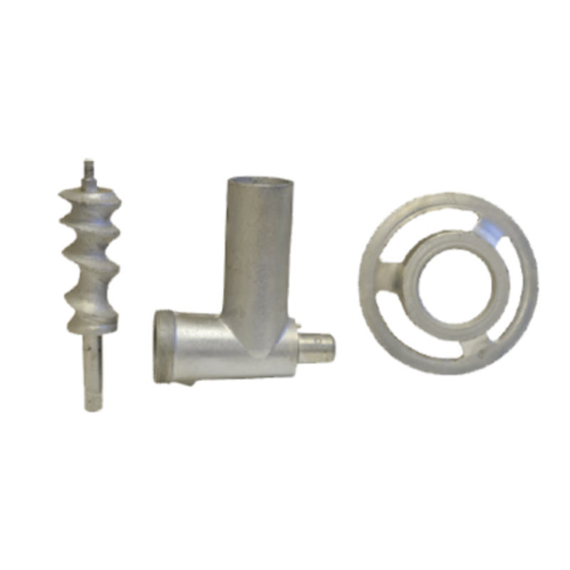 Alt Tag: OMCAN 10054 Grinder Head Attachment Replacement Parts Package Kit with worm, cylinder and ring for meat grinder head rebuild