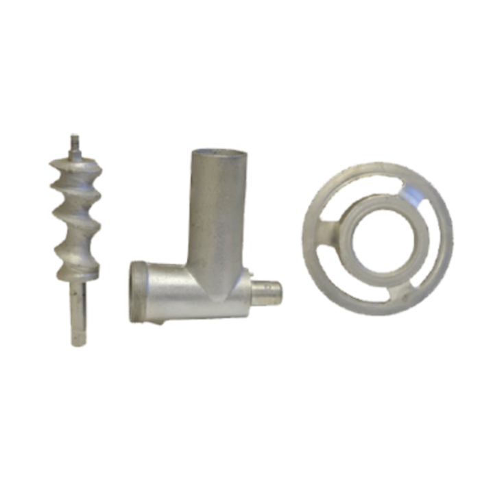 Alt Tag: OMCAN 10054 Grinder Head Attachment Replacement Parts Package Kit with worm, cylinder and ring for meat grinder head rebuild