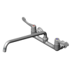 EFI SIF-F8WW14 8" Center Wall Mount Commercial Kitchen Faucet With 14" Swivel Nozzle In Stainless Steel Finish
