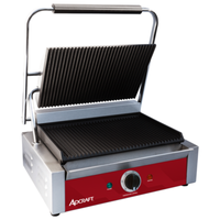 Adcraft SG811ES Electric Single Panini Grill 13.4" x 9.2" Surface