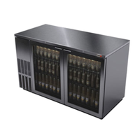 Fagor Back Bar Cooler With Glass Doors Showcasing Beer Bottles And Stainless Steel Finish