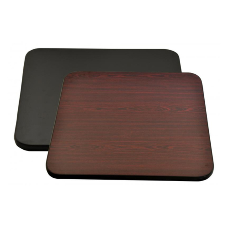 Étiquette alternative : Omcan 43174 table rectangulaire double face de 30 » x 48 », table de restaurant réversible noire et bois