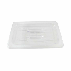 Omcan 80020 Polycarbonate Quarter-Size Clear Solid Cover for Food Pan - clear polycarbonate solid lid for quarter-size food pan