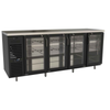 EFI CBBGD4-28-92VCP Refrigerated Back Bar Cabinet Features Four Glass Doors And Stainless Steel Top