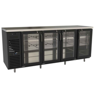 EFI CBBGD4-28-92VCP Refrigerated Back Bar Cabinet Features Four Glass Doors And Stainless Steel Top