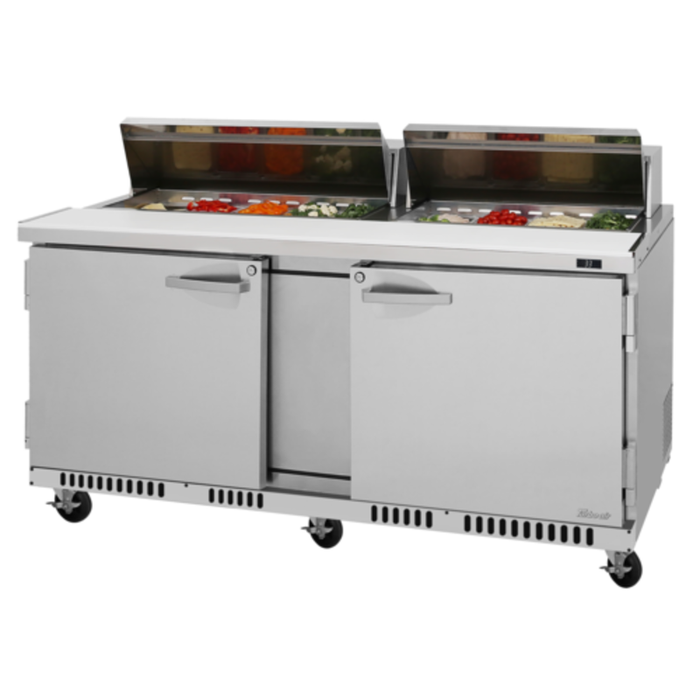 Turbo Air PST-72-FB-N Table de préparation sandwichs/salades à deux sections de 184,5 cm de large