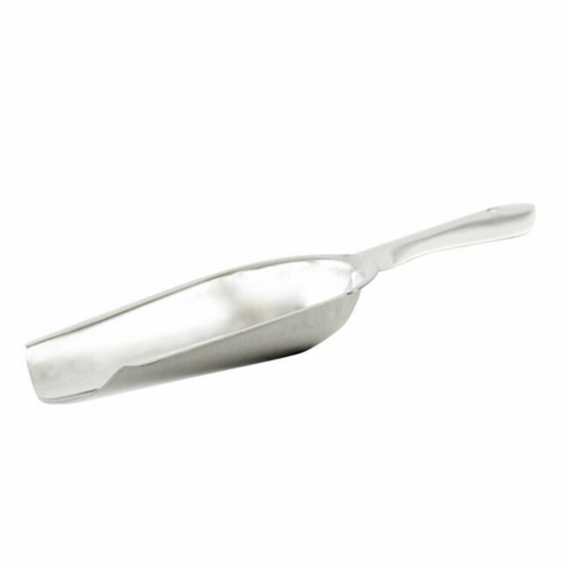 Omcan 80846 84 oz. Cast Aluminum Flat Bottom Utility Scoop one-piece cast aluminum flat-bottom bulk ingredient scoop