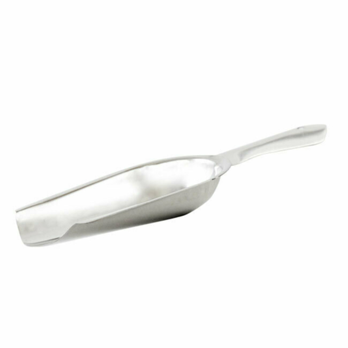 Omcan 80846 84 oz. Cast Aluminum Flat Bottom Utility Scoop one-piece cast aluminum flat-bottom bulk ingredient scoop