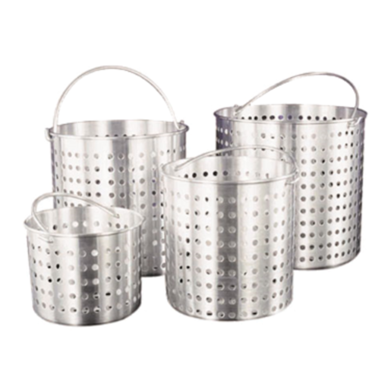 4 Steel Baskets Including A 12 Quart Aluminum Steamer Basket For Cooking Seafood And Vegetables In Commercial Kitchens