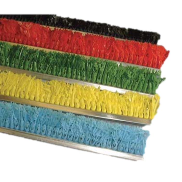 Alt Tag: Omcan Yellow Parsley Runner Display Case Divider 1-Inch Height in assorted colors for deli and grocery display case sectioning