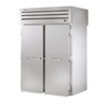 True STR2HRT-2S-2S 68" Two Section Roll-Thru Heated Holding Cabinet for Food Safety and Convenience.