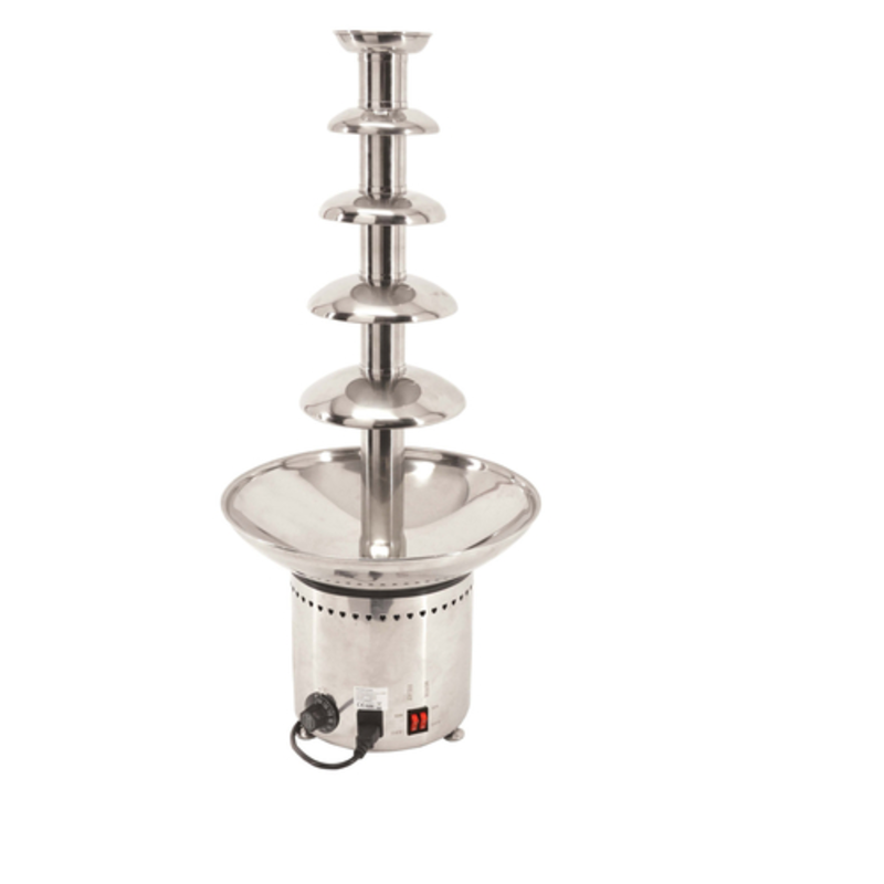 Omcan 40381 Stainless Steel 11 lbs. Capacity Chocolate Fountain 5-tier stainless chocolate fountain for buffet and catered events
