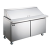 60 Inch Mega Top Refrigerated Sandwich Prep Table With Double Doors And Rollers