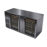 Fagor FBB-69GS-N-HC Refrigerated Back Bar Cooler With Two Glass Doors Displaying Bottled Beverages