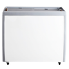 Ice Cream Display Chest Freezer With Flat Glass Top In A Clean, White Finish, Ideal For Retail Environments