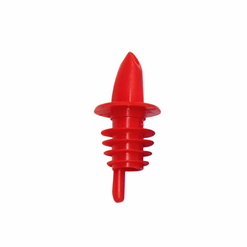 Omcan 80855 Professional Black Plastic Speed Pourer for Efficient Dispensing red plastic bottle pour spout bar accessory