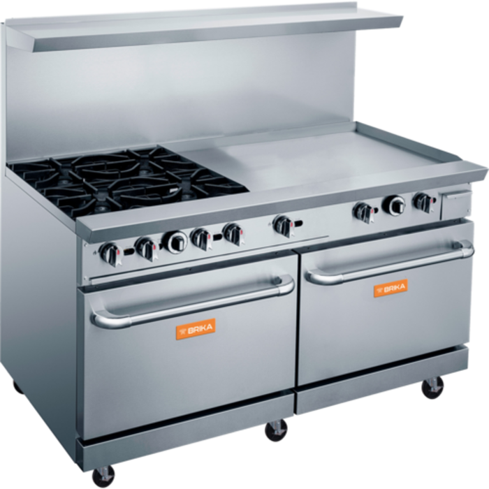Brika BGR-4B-G36 60" Restaurant Gas Range with 4 Burners