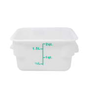 Omcan 80239 Récipient alimentaire carré en polypropylène de 2 pintes