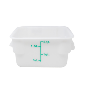 Omcan 80239 Récipient alimentaire carré en polypropylène de 2 pintes