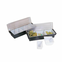 Omcan 80589 20"W Bar Condiment Holder with 3 Compartments