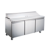 Omcan 50048 70-Inch Three Door Refrigerated Sandwich Prep Table With Top Access