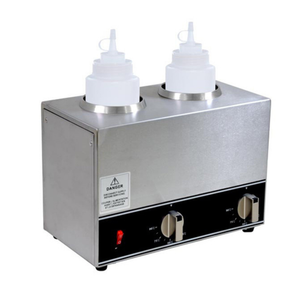 Omcan 44178 Double Bottle 64 oz. Food Topping Sauce Warmer