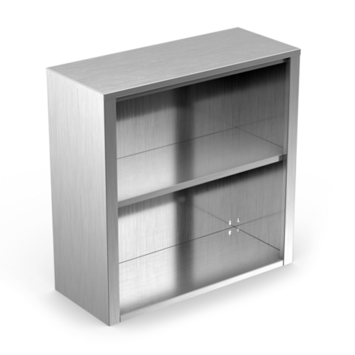Winholt STCT-3615-WMO Stainless Steel Wall-Mounted Open Front Cabinet with Fixed Mid-Shelf
