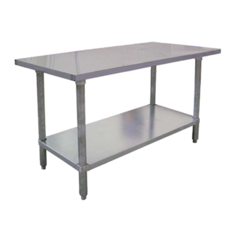 Omcan 22069 84" Standard Series Stainless Steel Commercial Work Table with lower shelf for added storage.