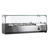 Tag alternatif : Omcan 46679 rail de poêle réfrigérée de 47 pouces avec rail de poêle anti-éternuement en acier inoxydable avec plateaux d’ingrédients