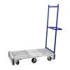 Étiquette alternative : OMCAN 45587 661 lbs. Capacité chariot de stockage en aluminium robuste chariot plateforme en aluminium robuste avec poignée bleue et roulantes