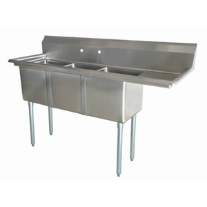 Omcan 25272 Pot Sink 74.5" x 26.5" Three Compartment