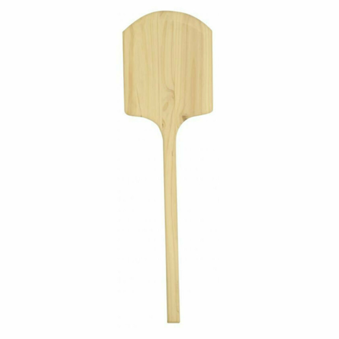Alt Tag: OMCAN 80602 12" x 14" Blade Wooden Pizza Peel for Ovens, long-handle wooden pizza paddle for sliding pizzas in and out