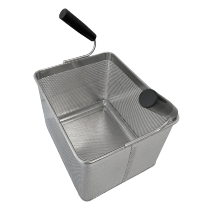 Alt Tag: Omcan 49150 12L Electric Commercial Pasta Cooker Boiler Kitchen Appliance stainless steel pasta basket insert with handles