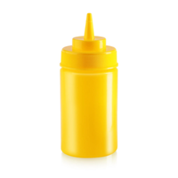 Omcan 48105 Squeeze Bottle 12 oz. Wide Mouth Yellow Plastic