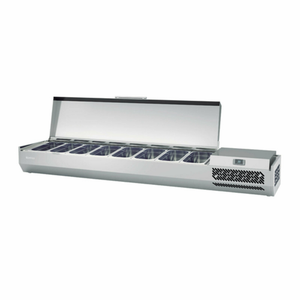 Infrico ICT-VIP19801/3T 77-7/8" Refrigerated Countertop Pan Rail Display Case
