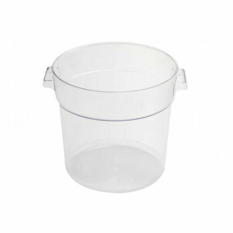 Omcan 80200 Durable Clear 22 Quart Polycarbonate Food Storage Container with handles for easy transport