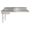 Omcan 62-Inch Stainless Steel Left Soiled Undercounter Dishtable For Efficient Commercial Warewashing.