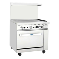 CookRite AGR-36G-LP 36 Inch LP Gas Restaurant Range With Griddle In Stainless Steel Finish