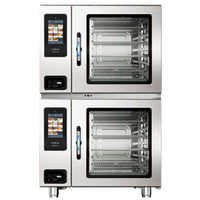 Alto-Shaam STK807189 7-20G Gas Double Stack Combi Oven with dual compartments and touchscreen controls.