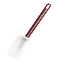 Omcan 80060 14-inch White Silicone Head Spoonula with Red Handle