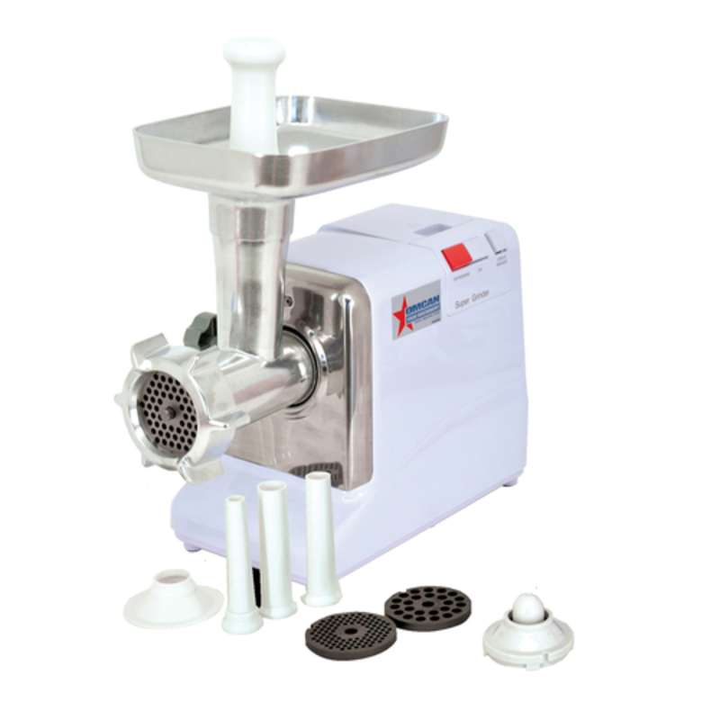 OMCAN 21640 Light-Duty #12 Electric Meat Grinder For Home With Accessories And Stainless Steel Parts