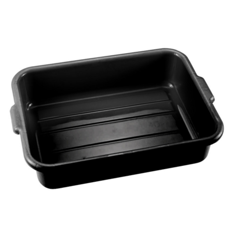 Omcan 81000 21.5" x 15.5" x 5" Black Polypropylene Bus Box For Kitchens For Foodservice And Organization.