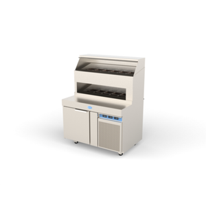 Randell 8148D-290 48"W Refrigerated Raised Rail Pizza Prep Table