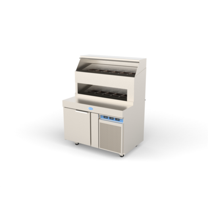 Randell 8148D-290 48"W Refrigerated Raised Rail Pizza Prep Table