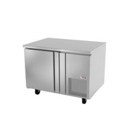 Fagor Undercounter Refrigerator With Stainless Steel Finish And Double Doors For Commercial Kitchen Use